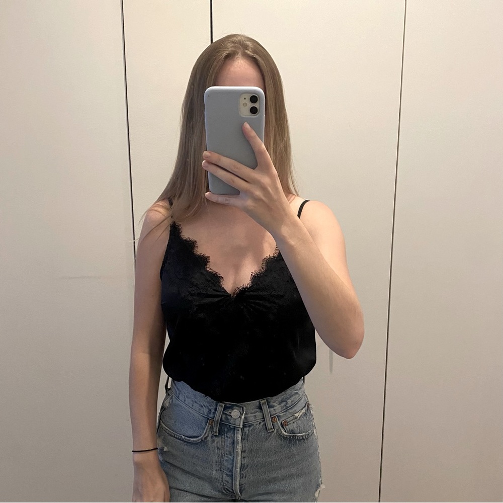 Abercrombie silk lace camisole bodysuit - size XS